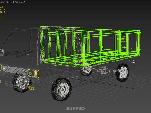 DELICA L300 GARBAGE RUBBISH TRASH WASTE CONTAINER DUMP TRUCK CAR 3D Model
