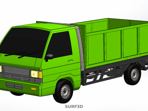 DELICA L300 GARBAGE RUBBISH TRASH WASTE CONTAINER DUMP TRUCK CAR 3D Model