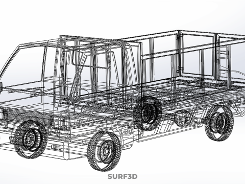 DELICA L300 GARBAGE RUBBISH TRASH WASTE CONTAINER DUMP TRUCK CAR 3D Модель