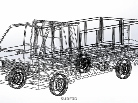 DELICA L300 GARBAGE RUBBISH TRASH WASTE CONTAINER DUMP TRUCK CAR 3D Model