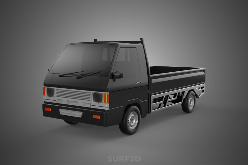 PICK UP FLAT DECK COLT DELICA L300 PICKUP CAR TRUCK CARRY TRITON 3D Модель .c4d .max .obj .3ds .fbx .stl .blend