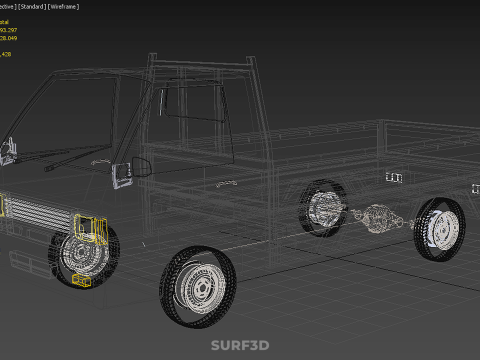 PICK UP FLAT DECK COLT DELICA L300 PICKUP CAR TRUCK CARRY TRITON 3D Модель