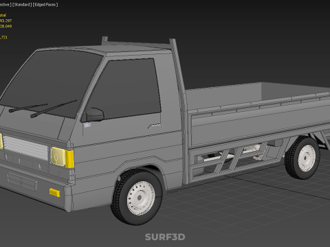 PICK UP FLAT DECK COLT DELICA L300 PICKUP CAR TRUCK CARRY TRITON 3D Модель