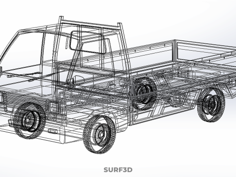 PICK UP FLAT DECK COLT DELICA L300 PICKUP CAR TRUCK CARRY TRITON 3D Модель