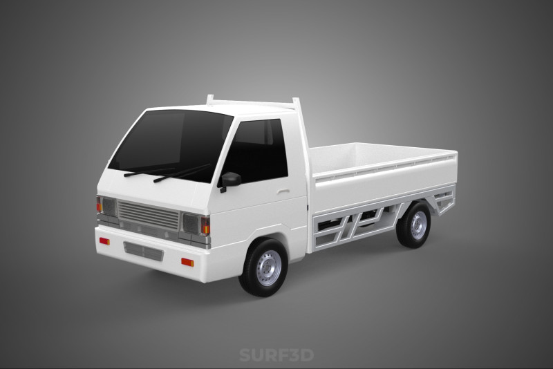 FLAT DECK PICK UP COLT DELICA L300 DIESEL PICKUP CAR TRUCK CARRY 3D Model .c4d .max .obj .3ds .fbx .stl .blend