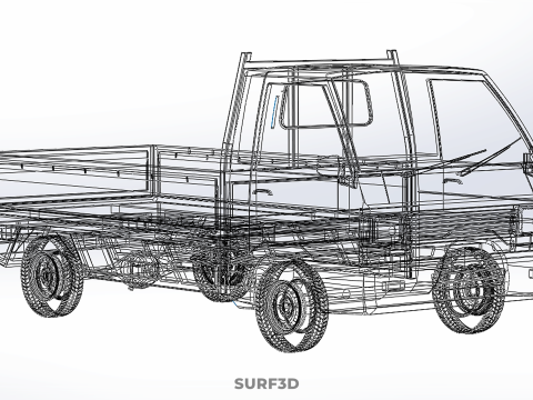FLAT DECK PICK UP COLT DELICA L300 DIESEL PICKUP CAR TRUCK CARRY 3D Model