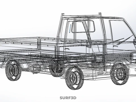 FLAT DECK PICK UP COLT DELICA L300 DIESEL PICKUP CAR TRUCK CARRY 3D Model