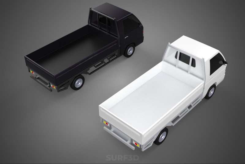 PICKUP FLAT DECK PICK UP COLT DELICA L300 CAR TRUCK CARRY DIESEL 3D Model .c4d .max .obj .3ds .fbx .stl .blend
