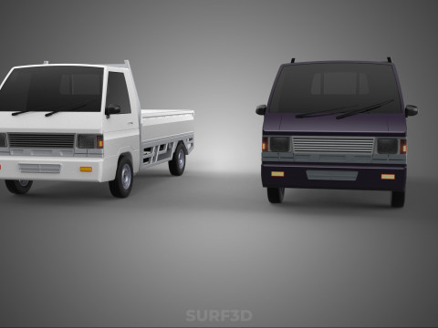 PICKUP FLAT DECK PICK UP COLT DELICA L300 CAR TRUCK CARRY DIESEL 3D Model