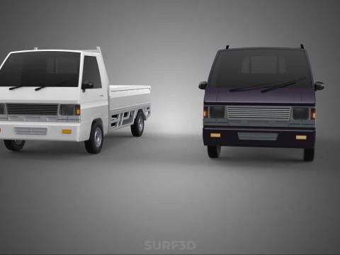 PICKUP FLAT DECK PICK UP COLT DELICA L300 CAR TRUCK CARRY DIESEL 3D Model