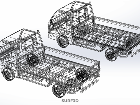PICKUP FLAT DECK PICK UP COLT DELICA L300 CAR TRUCK CARRY DIESEL 3D Model