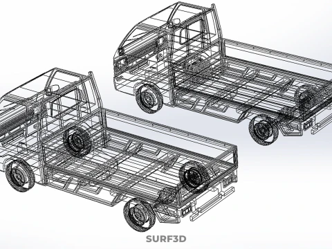 PICKUP FLAT DECK PICK UP COLT DELICA L300 CAR TRUCK CARRY DIESEL 3D Model