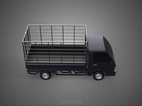 CAGE PICK UP FLAT DECK COLT DELICA L300 PICKUP TRUCK CARGO BED 3D Model