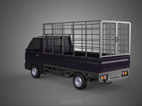 CAGE PICK UP FLAT DECK COLT DELICA L300 PICKUP TRUCK CARGO BED 3D Model