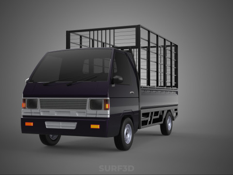 CAGE PICK UP FLAT DECK COLT DELICA L300 PICKUP TRUCK CARGO BED 3D Model