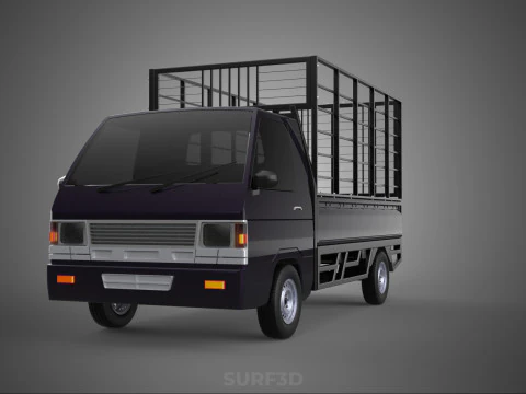 CAGE PICK UP FLAT DECK COLT DELICA L300 PICKUP TRUCK CARGO BED 3D Model