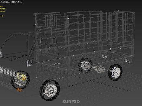 CAGE PICK UP FLAT DECK COLT DELICA L300 PICKUP TRUCK CARGO BED 3D Model