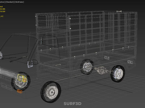 CAGE PICK UP FLAT DECK COLT DELICA L300 PICKUP TRUCK CARGO BED 3D Model