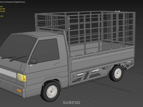 CAGE PICK UP FLAT DECK COLT DELICA L300 PICKUP TRUCK CARGO BED 3D Model