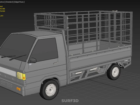 CAGE PICK UP FLAT DECK COLT DELICA L300 PICKUP TRUCK CARGO BED 3D Model