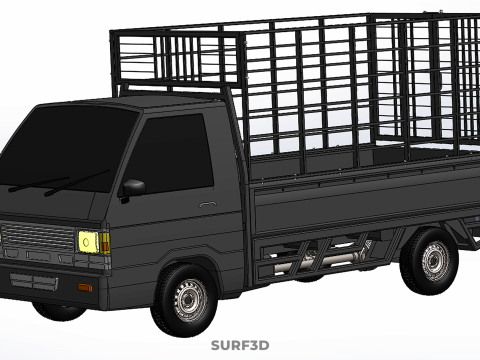 CAGE PICK UP FLAT DECK COLT DELICA L300 PICKUP TRUCK CARGO BED 3D Model