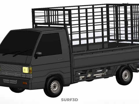 CAGE PICK UP FLAT DECK COLT DELICA L300 PICKUP TRUCK CARGO BED 3D Model
