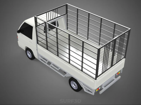 FARM CATTLE PICKUP CAR FLATDECK DELICA L300 TRUCK CAGE CARGO BED 3D Model