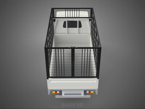 FARM CATTLE PICKUP CAR FLATDECK DELICA L300 TRUCK CAGE CARGO BED 3D Model
