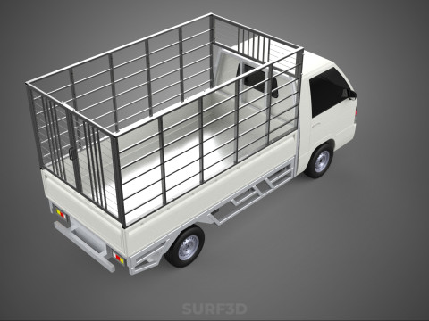 FARM CATTLE PICKUP CAR FLATDECK DELICA L300 TRUCK CAGE CARGO BED Model 3D