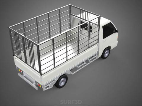 FARM CATTLE PICKUP CAR FLATDECK DELICA L300 TRUCK CAGE CARGO BED 3D Model