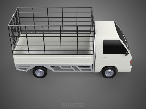 FARM CATTLE PICKUP CAR FLATDECK DELICA L300 TRUCK CAGE CARGO BED Model 3D