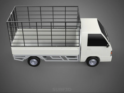 FARM CATTLE PICKUP CAR FLATDECK DELICA L300 TRUCK CAGE CARGO BED 3D Model