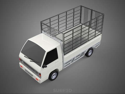 FARM CATTLE PICKUP CAR FLATDECK DELICA L300 TRUCK CAGE CARGO BED Model 3D