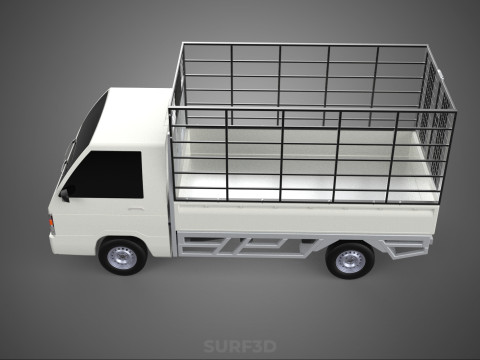 FARM CATTLE PICKUP CAR FLATDECK DELICA L300 TRUCK CAGE CARGO BED Model 3D