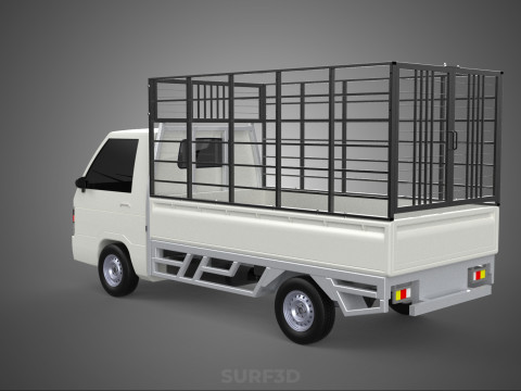 FARM CATTLE PICKUP CAR FLATDECK DELICA L300 TRUCK CAGE CARGO BED Model 3D