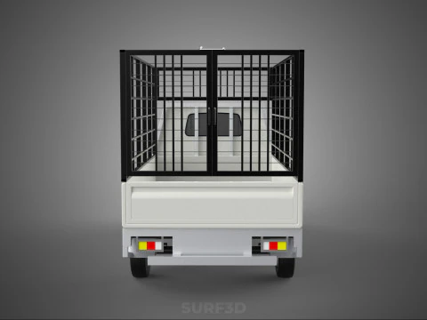 FARM CATTLE PICKUP CAR FLATDECK DELICA L300 TRUCK CAGE CARGO BED 3D Model