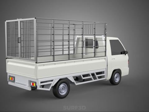 FARM CATTLE PICKUP CAR FLATDECK DELICA L300 TRUCK CAGE CARGO BED Model 3D