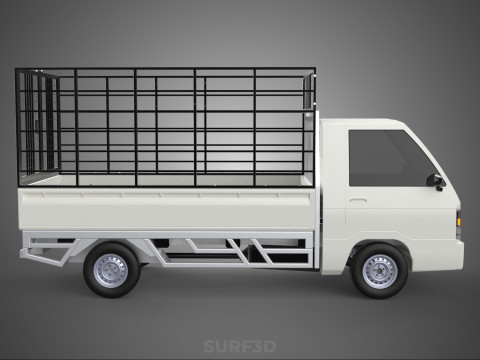 FARM CATTLE PICKUP CAR FLATDECK DELICA L300 TRUCK CAGE CARGO BED Model 3D