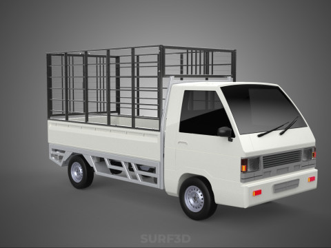 FARM CATTLE PICKUP CAR FLATDECK DELICA L300 TRUCK CAGE CARGO BED Model 3D
