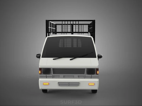 FARM CATTLE PICKUP CAR FLATDECK DELICA L300 TRUCK CAGE CARGO BED 3D Model