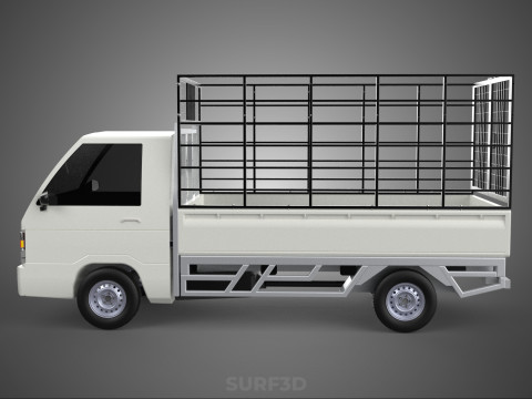 FARM CATTLE PICKUP CAR FLATDECK DELICA L300 TRUCK CAGE CARGO BED Model 3D