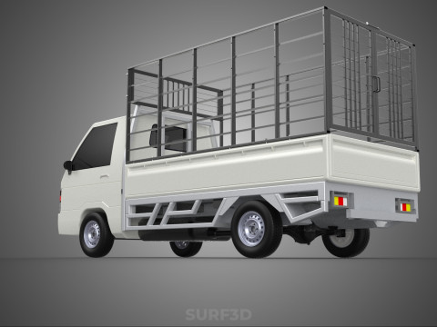 FARM CATTLE PICKUP CAR FLATDECK DELICA L300 TRUCK CAGE CARGO BED Model 3D