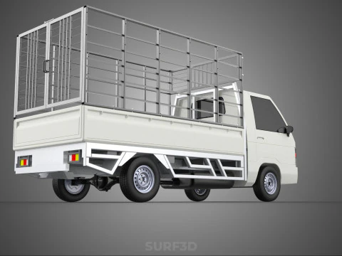 FARM CATTLE PICKUP CAR FLATDECK DELICA L300 TRUCK CAGE CARGO BED 3D Model