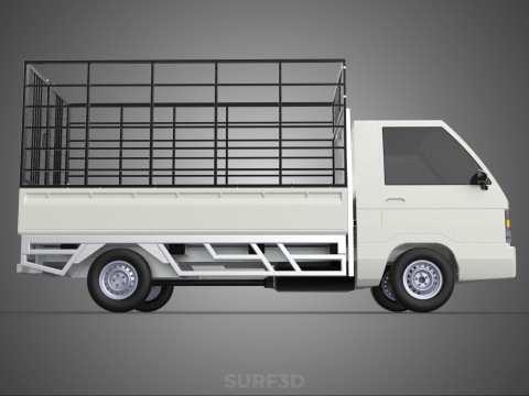 FARM CATTLE PICKUP CAR FLATDECK DELICA L300 TRUCK CAGE CARGO BED Model 3D