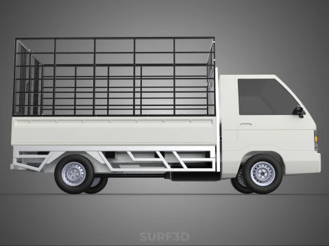 FARM CATTLE PICKUP CAR FLATDECK DELICA L300 TRUCK CAGE CARGO BED 3D Model