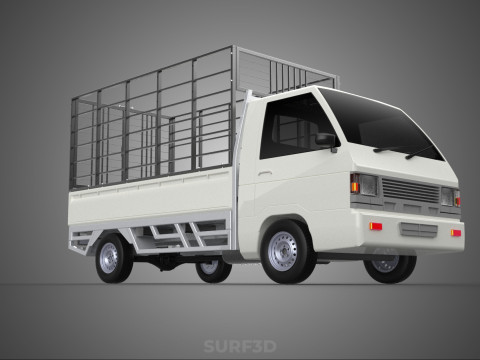 FARM CATTLE PICKUP CAR FLATDECK DELICA L300 TRUCK CAGE CARGO BED Model 3D