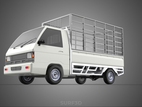 FARM CATTLE PICKUP CAR FLATDECK DELICA L300 TRUCK CAGE CARGO BED Model 3D