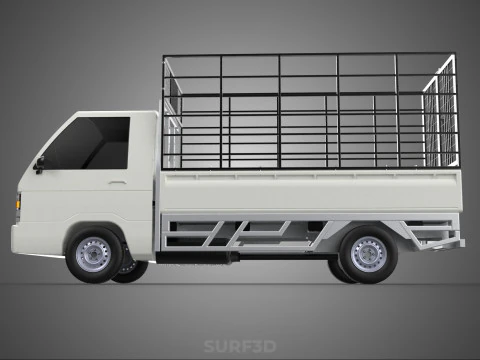 FARM CATTLE PICKUP CAR FLATDECK DELICA L300 TRUCK CAGE CARGO BED 3D Model