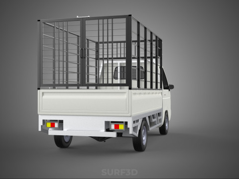 FARM CATTLE PICKUP CAR FLATDECK DELICA L300 TRUCK CAGE CARGO BED Model 3D