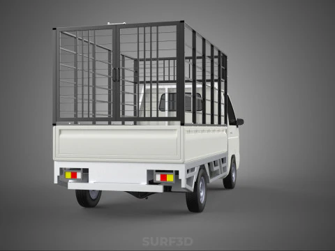 FARM CATTLE PICKUP CAR FLATDECK DELICA L300 TRUCK CAGE CARGO BED 3D Model